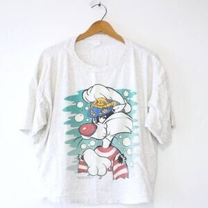 Vintage Looney Tunes Sylvester Crop Top T Shirt XL